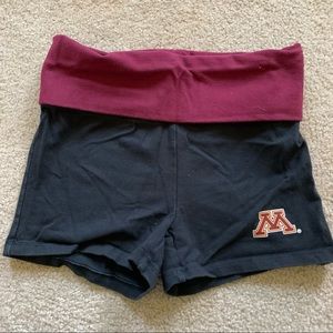 Yoga shorts U of M logo